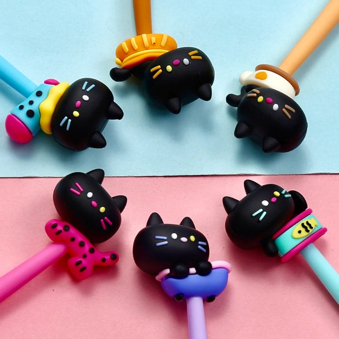 Black Cat Wiggle Gel Pen by BCmini