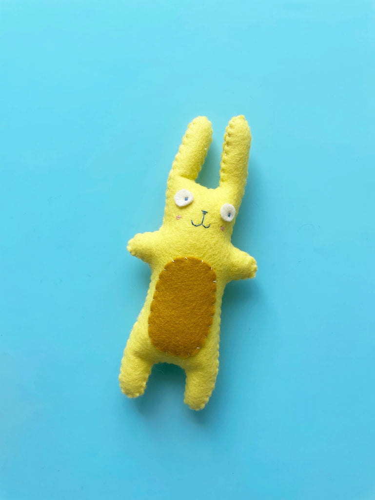 Yellow Bunny Felt Friends Sewing Kit by Fair Play Projects