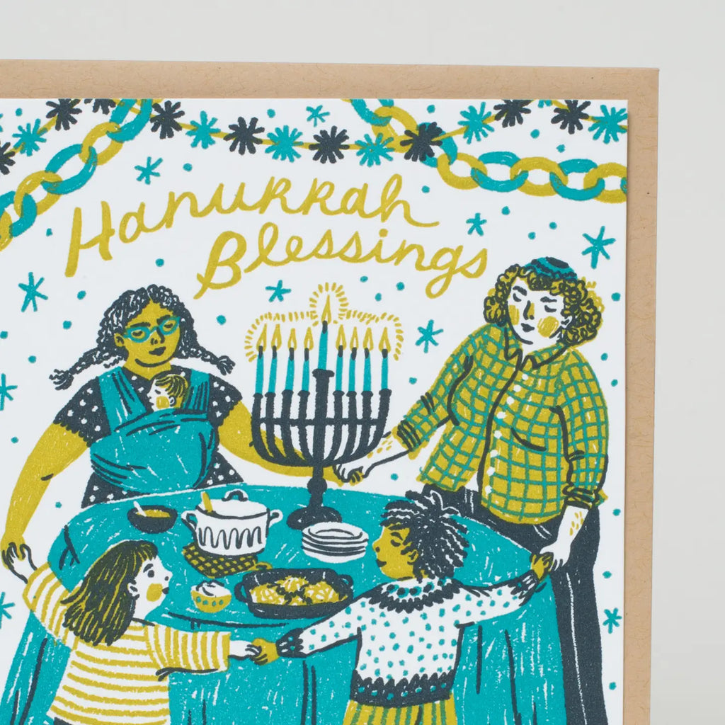 Hanukkah Blessings Card By Phoebe Wahl