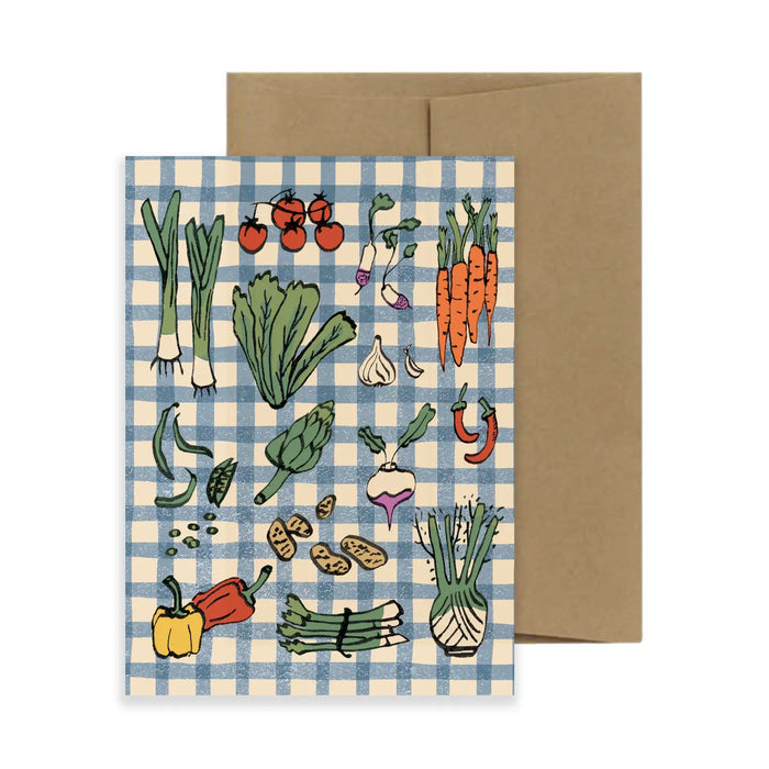 Legumes/Veggie Gingham Card by Isatopia