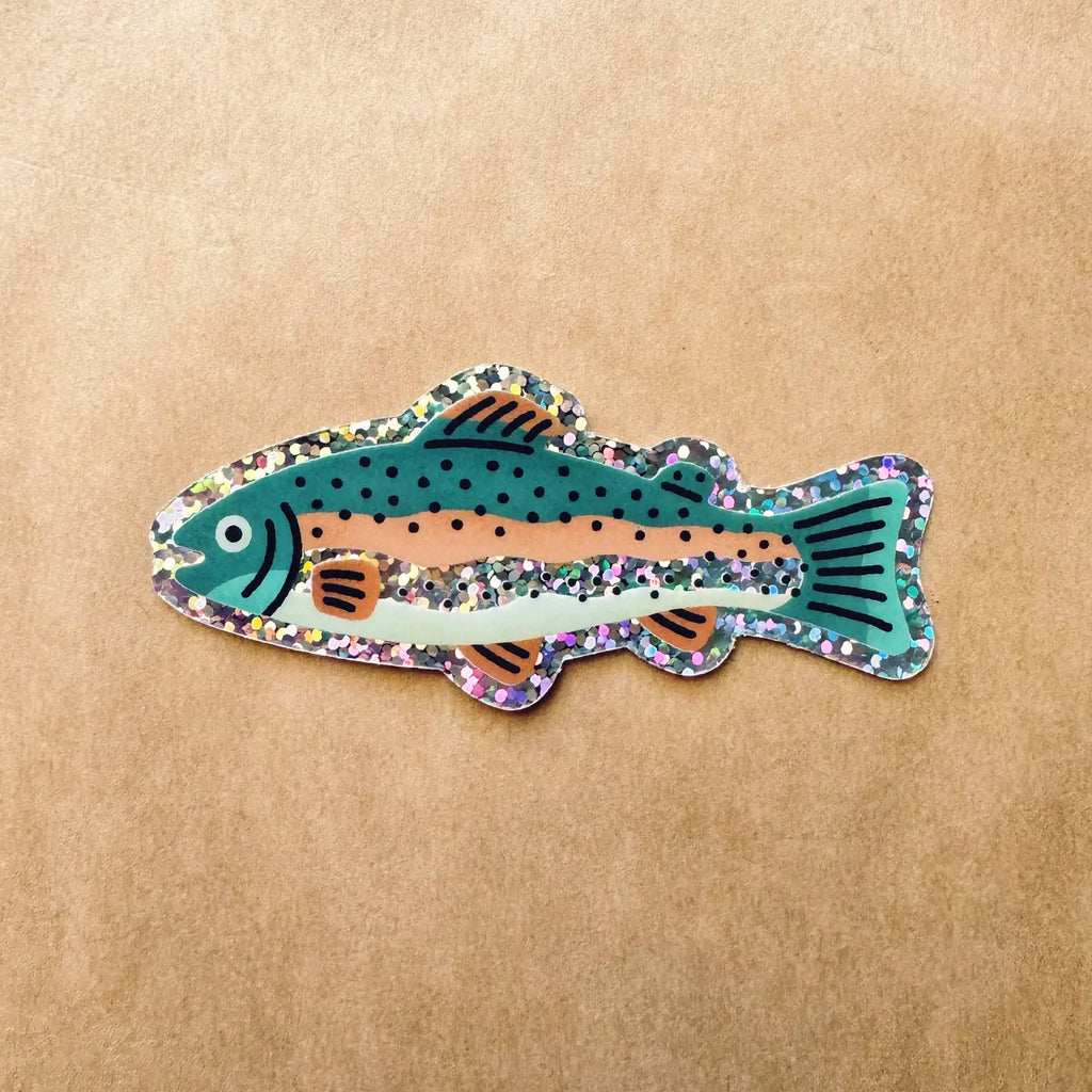 Rainbow Trout Glitter Sticker by Goodnight Pine