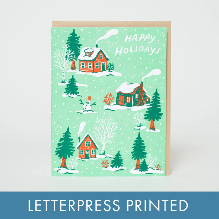 Christmas Cottages Card By Phoebe Wahl