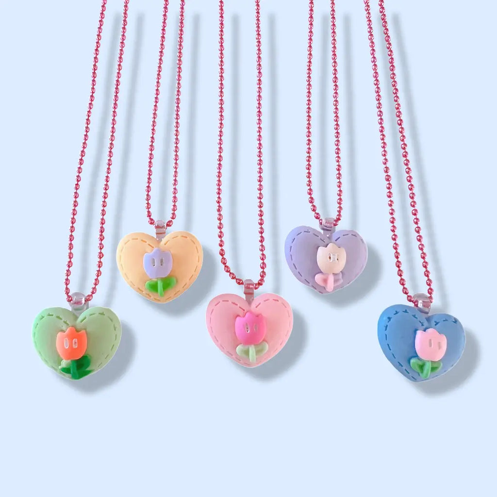 Tulip Heart Necklace by Pop Cutie