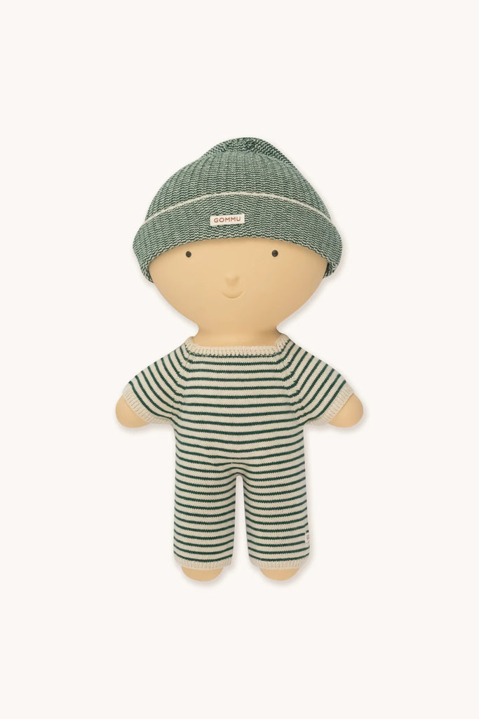 Gommu Green Micro Stripes Beanie by GOMMU