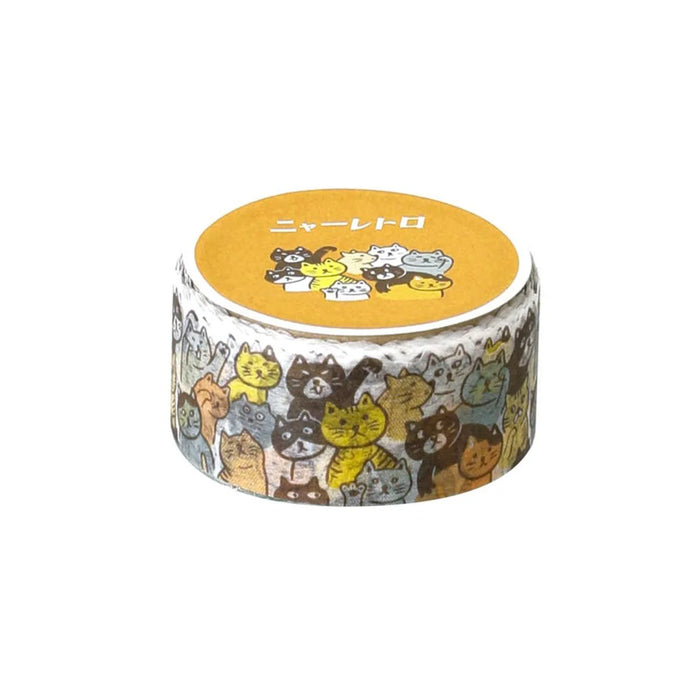 Cat Crowd Retro Masking Tape by Hightide USA