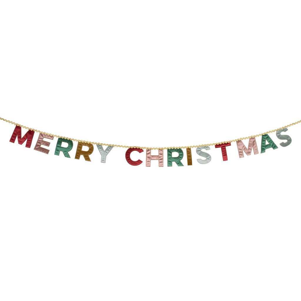 Merry Christmas Velvet Pennant Garland by Meri Meri