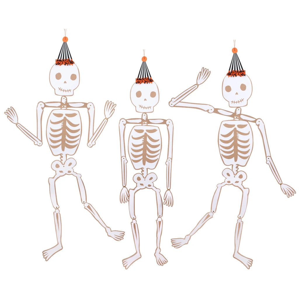 Vintage Giant Halloween Jointed Skeletons by Meri Meri