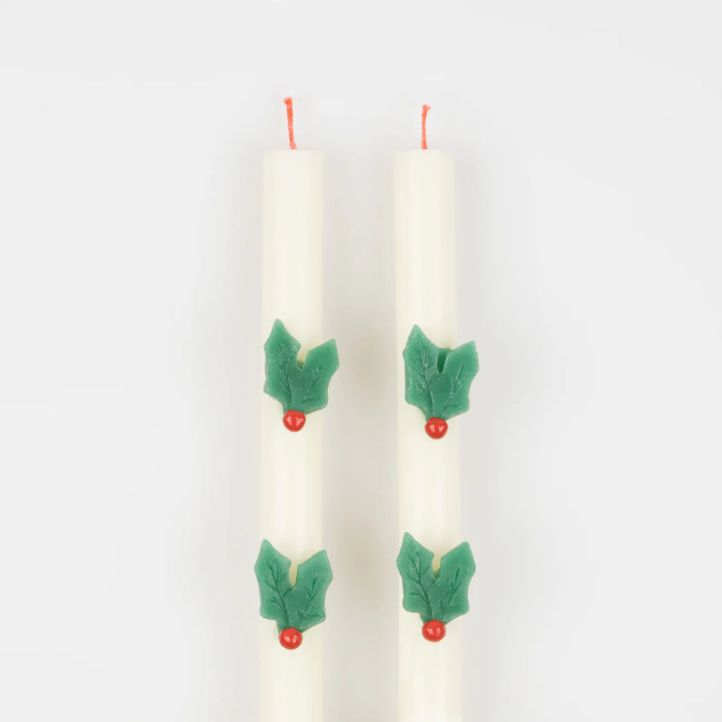 Holly Table Candles by Meri Meri