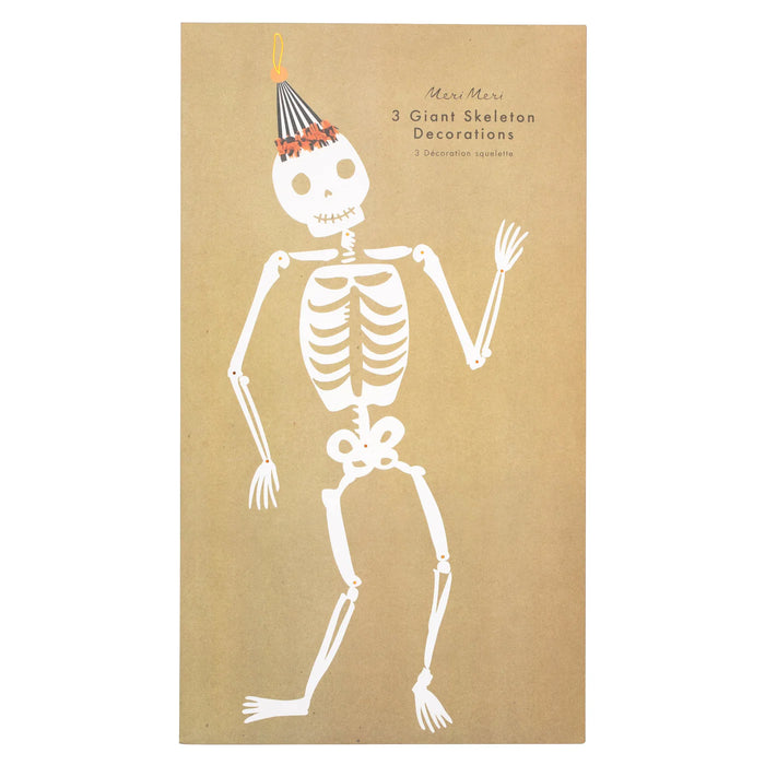 Vintage Giant Halloween Jointed Skeletons by Meri Meri