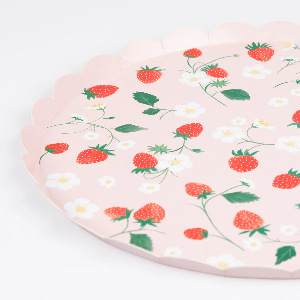 Strawberry Pattern Dinner Plates by Meri Meri