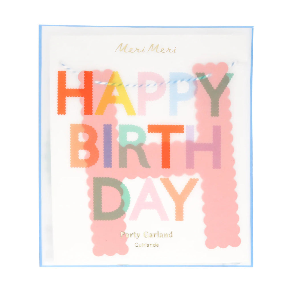 Scallop Bright Happy Birthday Garland by Meri Meri