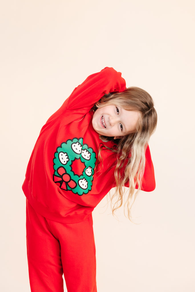 Dumpling Wreath Holiday Kid + Adult Sweatshirt PREORDER