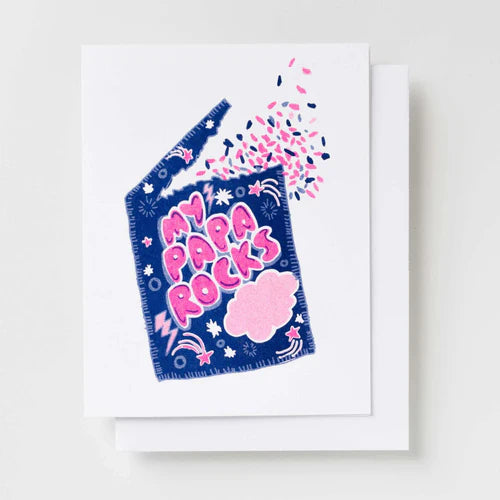 My Papa Rocks - Risograph Card by Yellow Owl Workshop