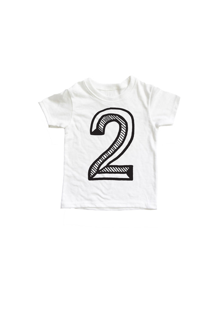 Number Tee White Graphic Tee (Numbers 2-10)