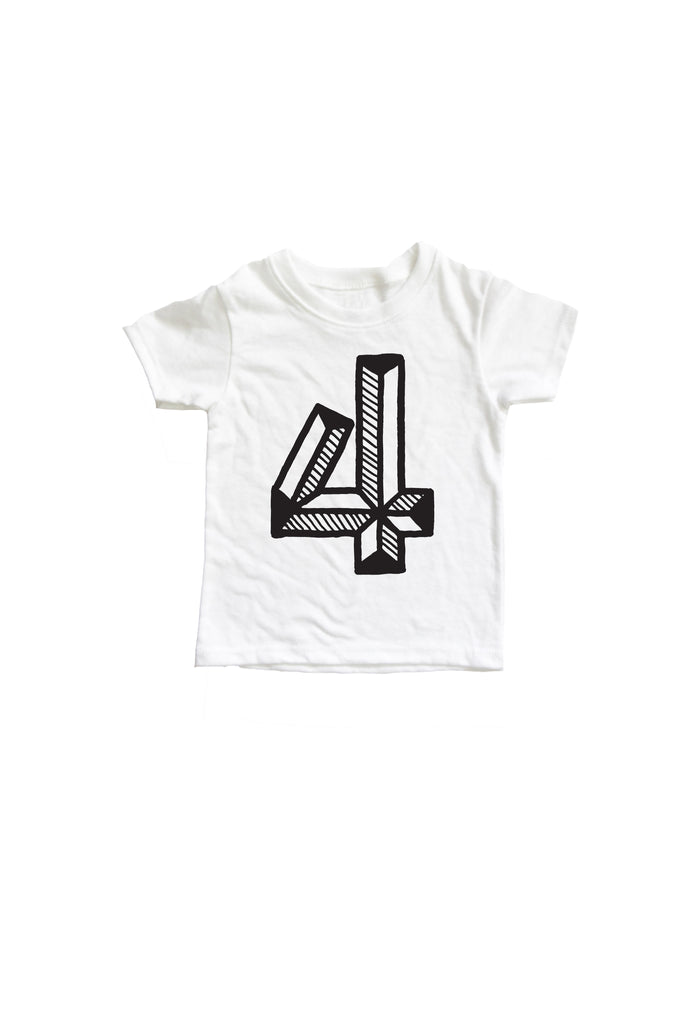 White Number Tee Numbers 2-10