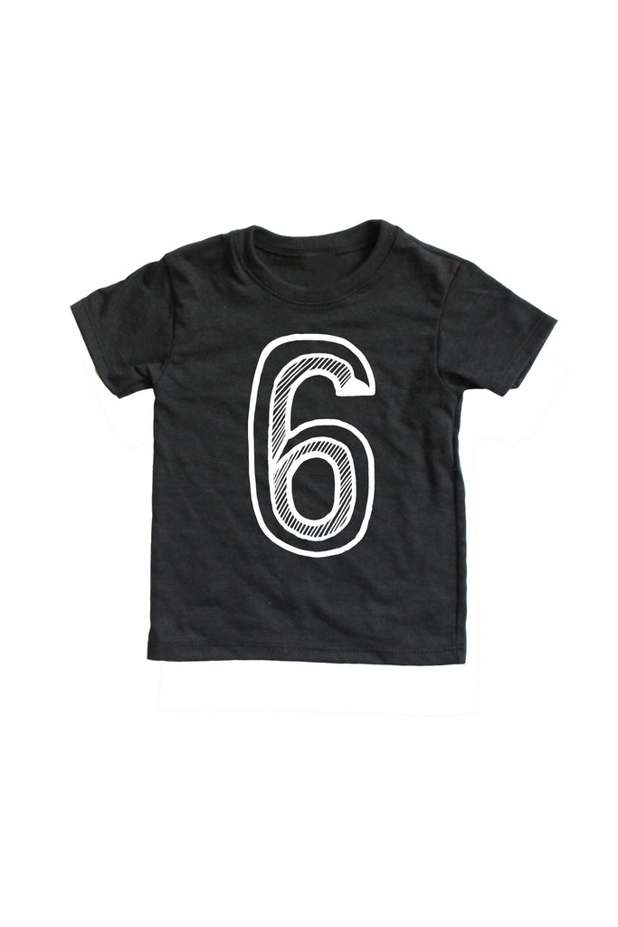 Number Tee Black Graphic Tee (Numbers 1-10)