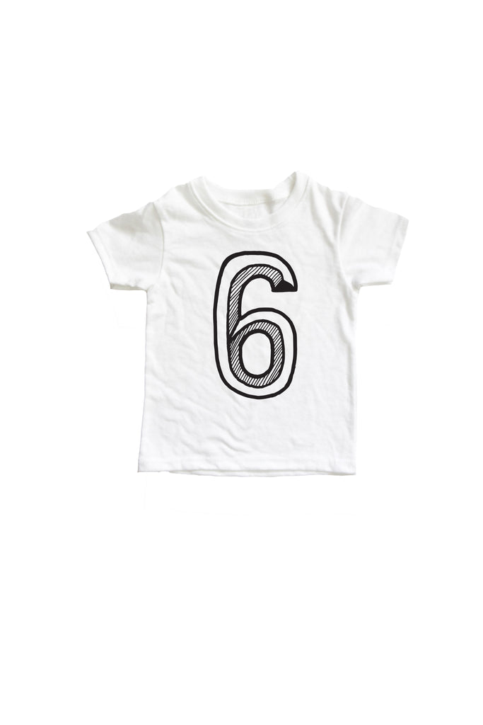 White Number Tee Numbers 2-10