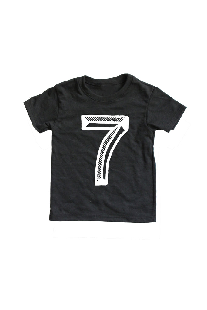 Number Tee Black Graphic Tee (Numbers 1-10)