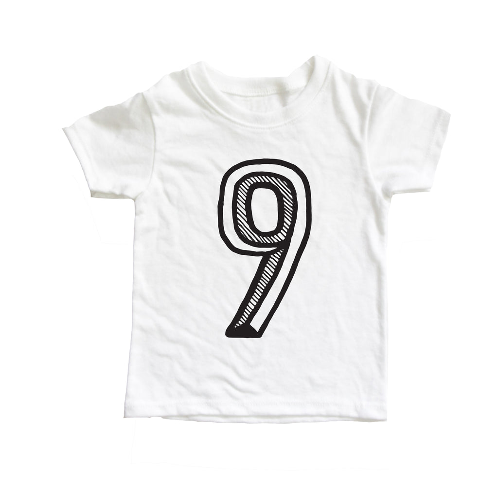 White Number Tee Numbers 2-10