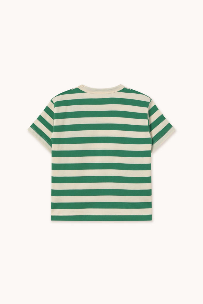 Stripes Tee Dark Emerald/ Light Cream by Tinycottons