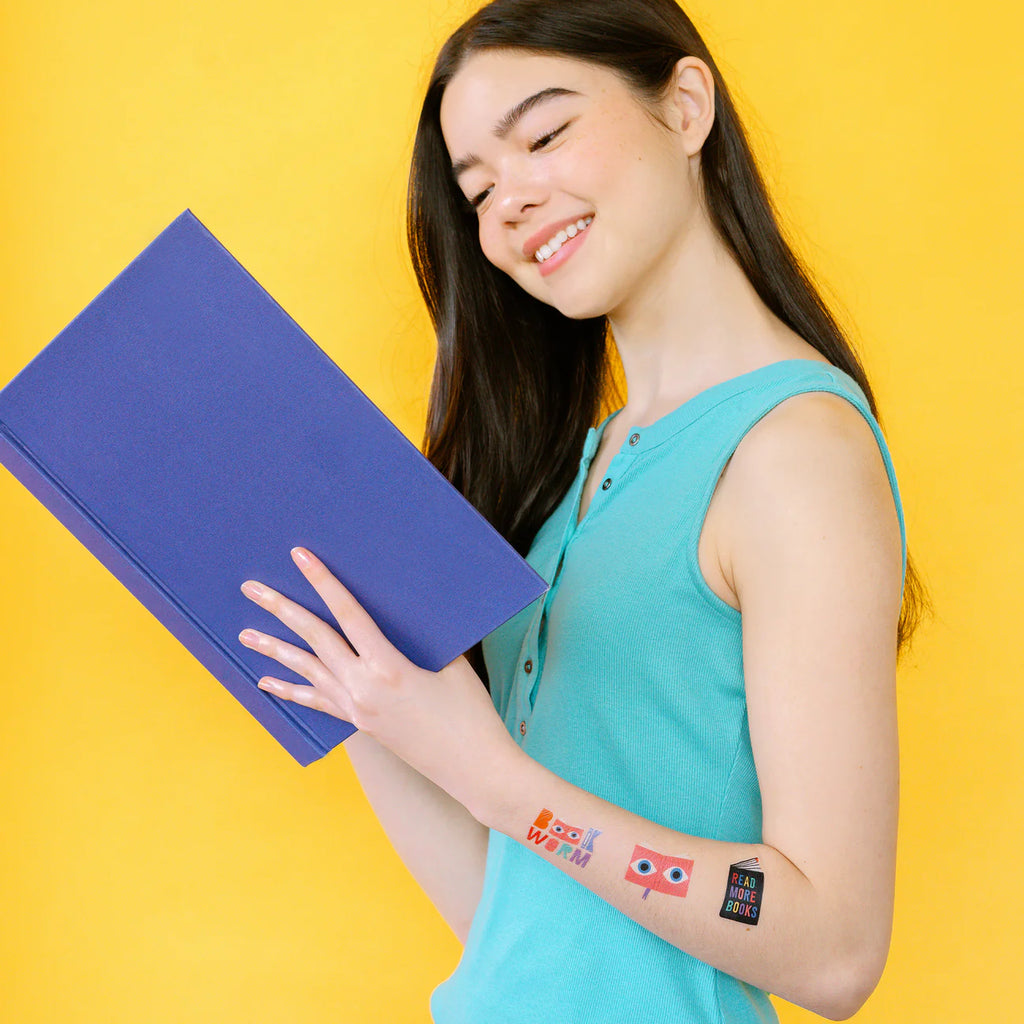 Bookworm Tattoo Sheet by Tattly