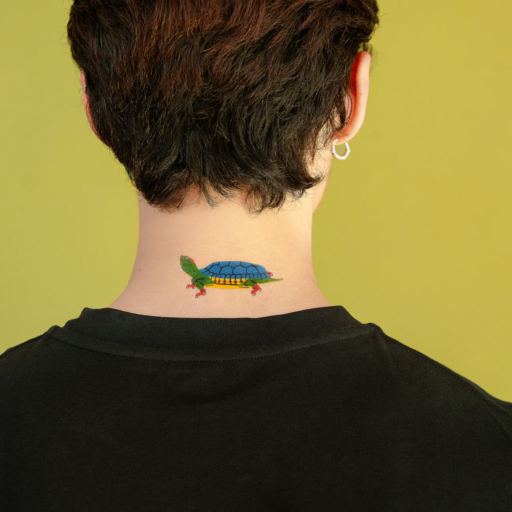 Skater Turtle Temporary Tattoos by Tattly