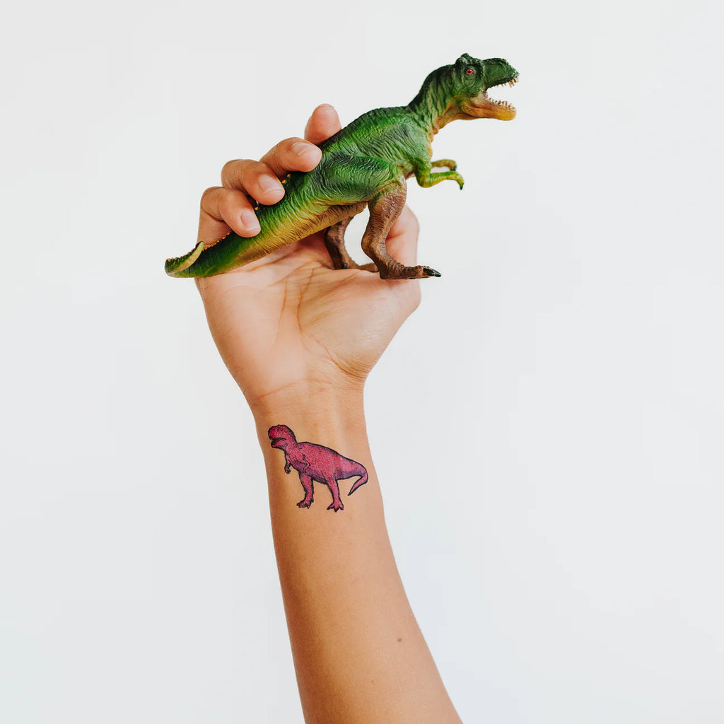 Pink T Rex Temporary Tattoos by Tattly