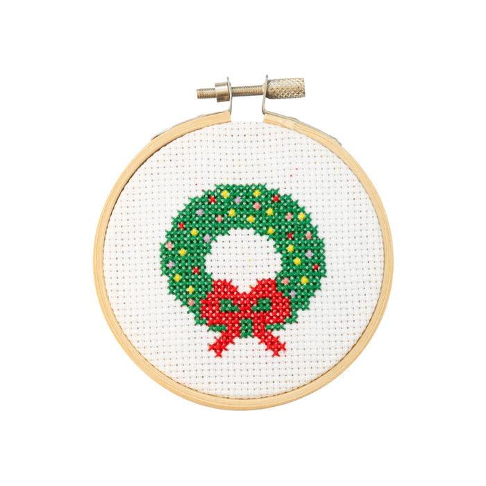 Christmas Wreath Cross Stitch Kit by Cotton Clara