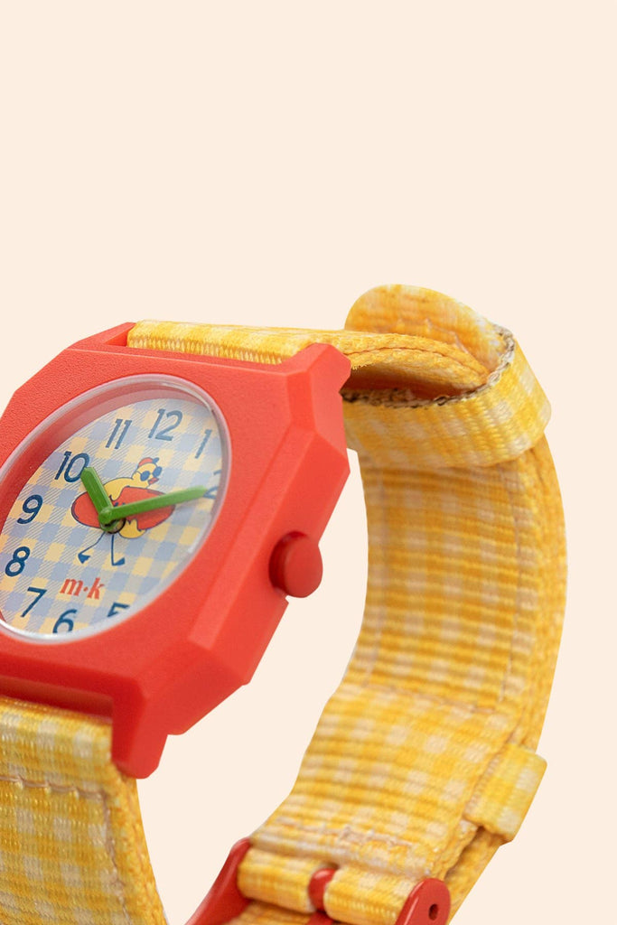 Vichy yellow Kid's Watch by Mini Kyomo x Tinycottons