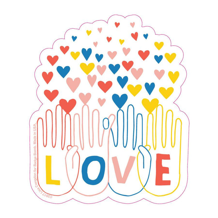 Love Hands Sticker by Badge Bomb