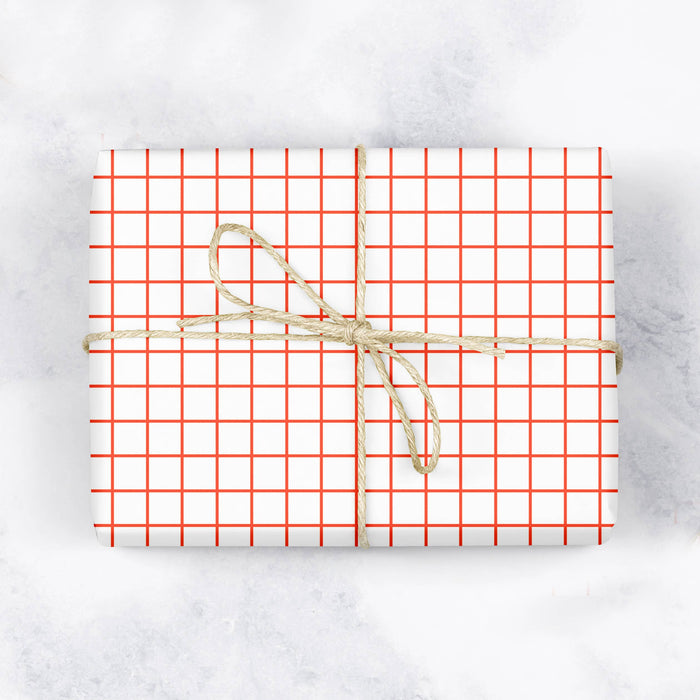 Graph Paper Grid Gift Wrap - 3 Sheets by MellowWorks